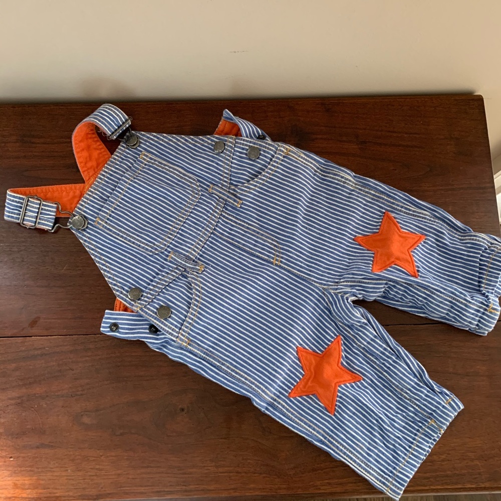 Baby Boden blue & white star overalls (dungarees).